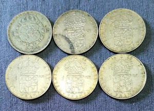 1948-68 Silber Schweden 1 Krone leichte bis moderate Umlaufmünzen - Bild 1 von 2