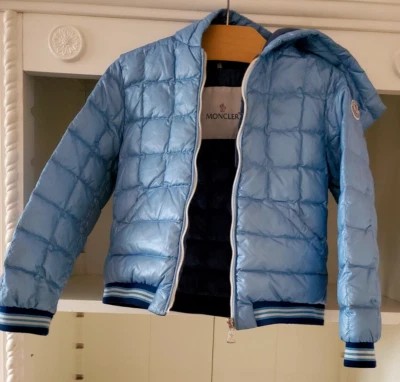 Moncler Niños Niños Plumón Acolchado Puffer Chaqueta con Capucha Azul 4YR (14013A) Foto 1 de 4