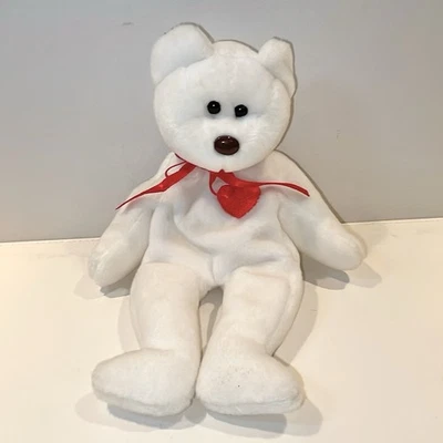 Ty Valentino Bear Beanie Baby with Brown Nose 1993 RARE - Image 1 of 4
