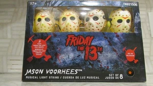 Gemmy Halloween Freitag 13. Jason Voorhess musikalische LED 8 Köpfe Lichterkette neu - Bild 1 von 4