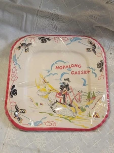 Vintage 1950's Cowboy Hopalong Cassidy 6 Paper Plates Never Opened - Picture 1 of 5