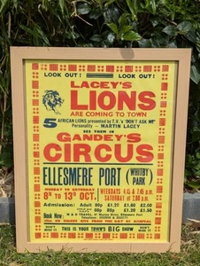 1979 Letterpress Poster Lacey's Lyons In Gandey's Circus Ellesmere Port 20x15" - Bild 1 von 4