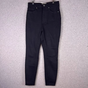 Jean Everlane The Way High ajustado para mujer 29 negro corto lavado oscuro denim informal - Imagen 1 de 16