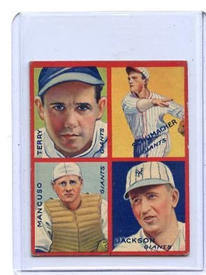Bill Terry & Travis Jackson Giants 1935 Goudey "4 en 1" Foto 1 de 2