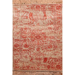 2' x 3' Hand Knotted 100% Viscose Modern Tibetan Oriental Area Rug 2x3 Taupe - Picture 1 of 4