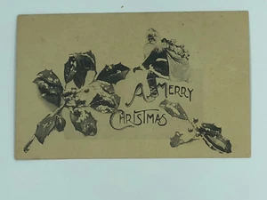 Vintage Christmas Post Card Early 1900's, Unusual Black & White - Picture 1 of 2