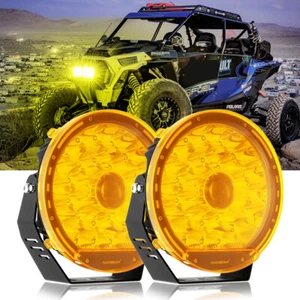 AUXBEAM 7Inch 360-Pro LED Work Light Spot+Amber Cover for 2024 Polaris RZR Pro R - Picture 1 of 12