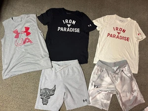 Lot of 5 Youth Boys Under Armourt  T-Shirts, Tank, Shorts Size YLG - Picture 1 of 1