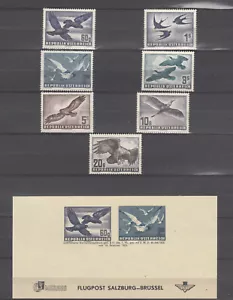 00258 Pzhdalamme Austria Birds with AdresZettel MNH Air Mails - Picture 1 of 1