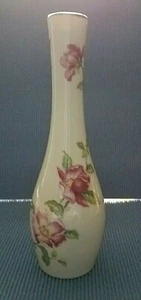VINTAGE LEFTON CHINA BUD VASE~ROSE DECORATED - Picture 1 of 3