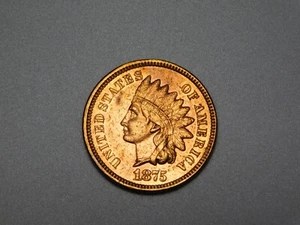 OLD US COINS 1875 INDIAN HEAD CENT PENNY - Picture 1 of 7