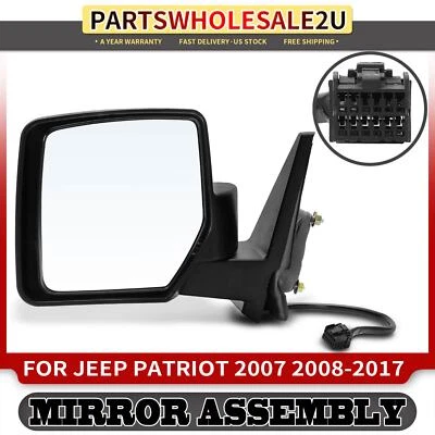 Espejo retrovisor eléctrico negro del lado del conductor para Jeep Patriot 2007 2008 2009 2010 2011-2017 Foto 1 de 4
