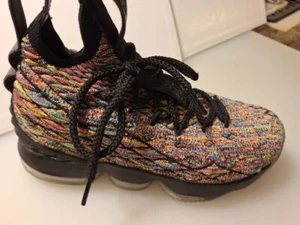Nike Lebron James 15 Shoes 922811-901 Four Horseman Fruity Pebbles Youth Size 4Y - Picture 1 of 3