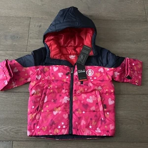 Girl’s Polo ‘Sport’ Ralph Lauren Pink/Navy Blue Puffer Jacket Size XS 2T-3T - Picture 1 of 5