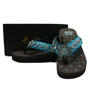Montana West Women's Platform Glitter/Rhinestone Conch Flip Flops - NIB - Picture 1 of 15