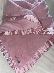 Child of Mine Carters Sweet Elephant Pink Polka Dot Sherpa Baby Blanket - Picture 1 of 4