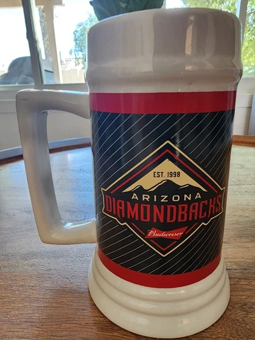 RARE Arizona Diamondbacks Budweiser Coffee Mug Cup Beer Stein | 1998 | 20oz Cover