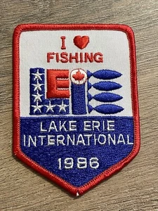 Vintage I Love Fishing Lake Erie International 1986 Patch - Picture 1 of 4