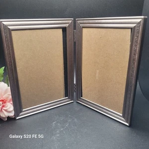 Rectangle Metal Double Picture Hinged Frame 5 x 7 Inch - Picture 1 of 10