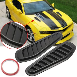 For Chevy Camaro Racing Black Air Flow Vent Bonnet Hood Scoop Cover Trims 2pcs - Imagen 1 de 9