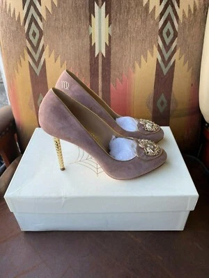 Mujer Charlotte Olympia Virgo Gamuza Tacones Altos con Tacón Estrella Dorado/Logo Virgo Foto 1 de 4