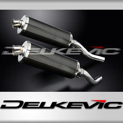 Kit de silenciador de escape de carbono oval Kawasaki Z1000 2003-2006 Delkevic 14" - Imagem 1 de 4