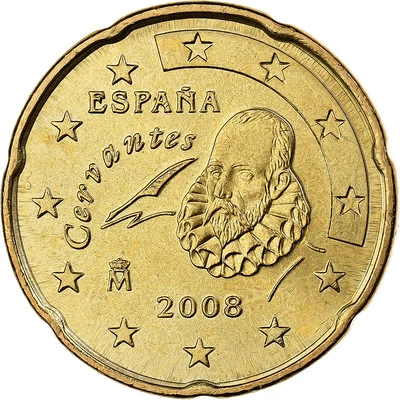 [#122194] España, 20 céntimos de euro, 2008, Madrid, oro nórdico, MS Foto 1 de 2