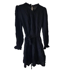Abito donna nero manica lunga stile boho - Foto 1 di 2