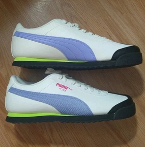 Puma Roma Herren Sneaker Gr. 10 weiß mit blau grün rosa Akzenten - Bild 1 von 7