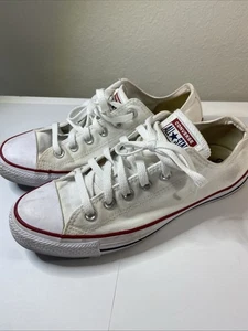 Converse Chuck Taylor Shoes Womens Sz 9 White Red Blue Canvas Low Top Sneakers - Picture 1 of 9