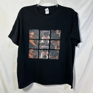 Distressed Unidentified Hip Hop Streetwear Black Short Sleeve T-Shirt Large Tee - Picture 1 of 8