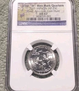 W Guam War In the Pacific Quarter 25c 2019 NGC MS 67 West Point - Imagen 1 de 2