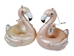 ALDIK HOME PAAR FLAMINGO FLOAT ORNAMENT MUNDGEBLASENES GLAS NEU MIT ETIKETT - Bild 1 von 9