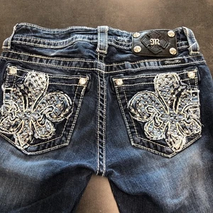 Miss Me Jeans Distressed Size 27 Stretch Low Rise JP58325 Skinny Women’s - Picture 1 of 17