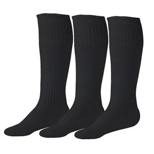 Kids Soccer Socks Non Slip Knee High Socks Sport Small Non-skid_black 3 Pack - Picture 1 of 8