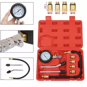 Petrol Engine Cylinder Compression Tester Kit Gauge Tool Automotive 8pcs - Picture 1 of 12