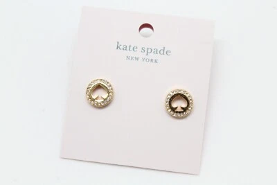 Kate Spade New York Womens Spot The Spade Clear Gold Tone Pave Stud Earrings - Image 1 of 4
