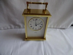 Rare Vintage Angelus Heavy Brass Quartz Carriage Clock Height 14 cm x 10 cm - Foto 1 di 9