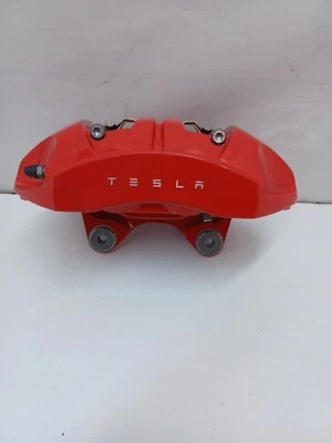 2022 TESLA MODEL Y LEFT PASSENGER FRONT BRAKE CALIPER 1188641-01-B RED 4 POTS - Image 1 of 4
