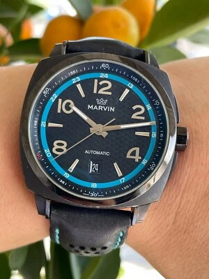 Marvin 气垫手表 M119 -23 A-Team Malton 自动日期黑色 PVD 男式瑞士 — 第 1/4 张图片
