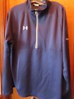 UNDER ARMOUR L Men’s Navy Blue 1/3 Zip Pullover Long Sleeve Channel Seeds