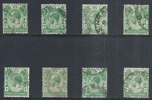 STRAITS SETTLEMENTS SCOTT 149 USED x 8 - 1912 1c GREEN ISSUE CAT $12.80 - Picture 1 of 2