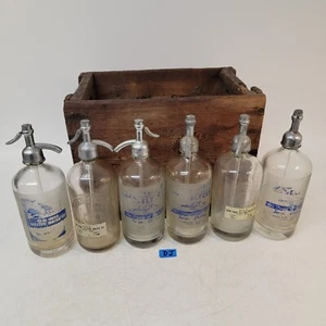 VINTAGE GLAS New York Fountain Wonder Seltzer Flaschen Detroit Germany mit Kiste - Bild 1 von 24