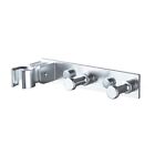 Space Aluminum Shower For Head Holder Shower Arm Bracket With 2 Hooks Punch Free