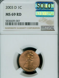2003 D LINCOLN CENT NGC MS69 RD PQ MAC SOLO FINEST MAC SPOTLESS * - Picture 1 of 2