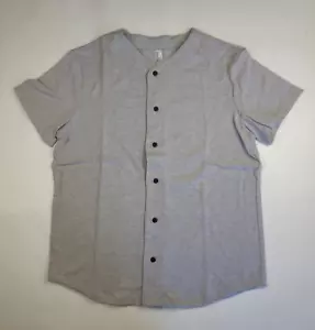 American Apparel Herren groß dick Strick grau Knopfleiste Baseball Trikot 1403W neu - Bild 1 von 3
