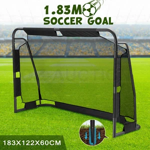 Soccer Goal Football Net Set Metal Frame Backyard Game Training Practice Outdoor - Picture 1 of 12