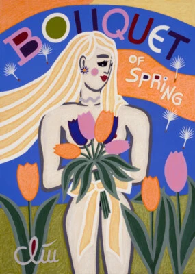 JACQUELINE DITT - Bouquet of Spring A4 DRUCK n.Gemälde Kunst Akt - Bild 1 von 3