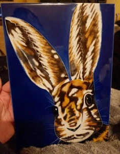Hare Raising Decorative Ceramic Picture Tile 8x12" Plaque by Sam Fenner - Picture 1 of 5