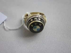 BMW Ring Gold massiv 585 7,6g Große 20,5mm, 8mm Diameter des schw. Kreises Top! - Bild 1 von 12